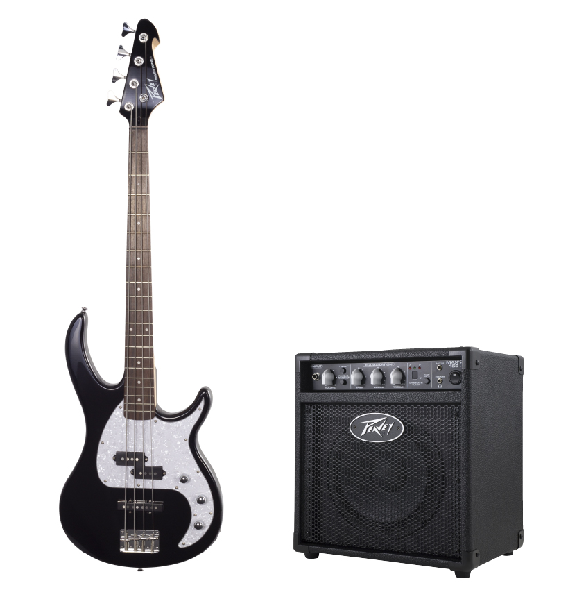 Rent a Milestone Black 4 String Electric Bass Guitar - Max 158 Amp Combo