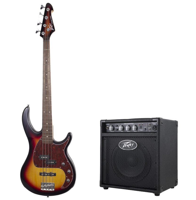 Rent a Milestone Vintage Burst 4 String Electric Bass - Max 158 Amp Combo