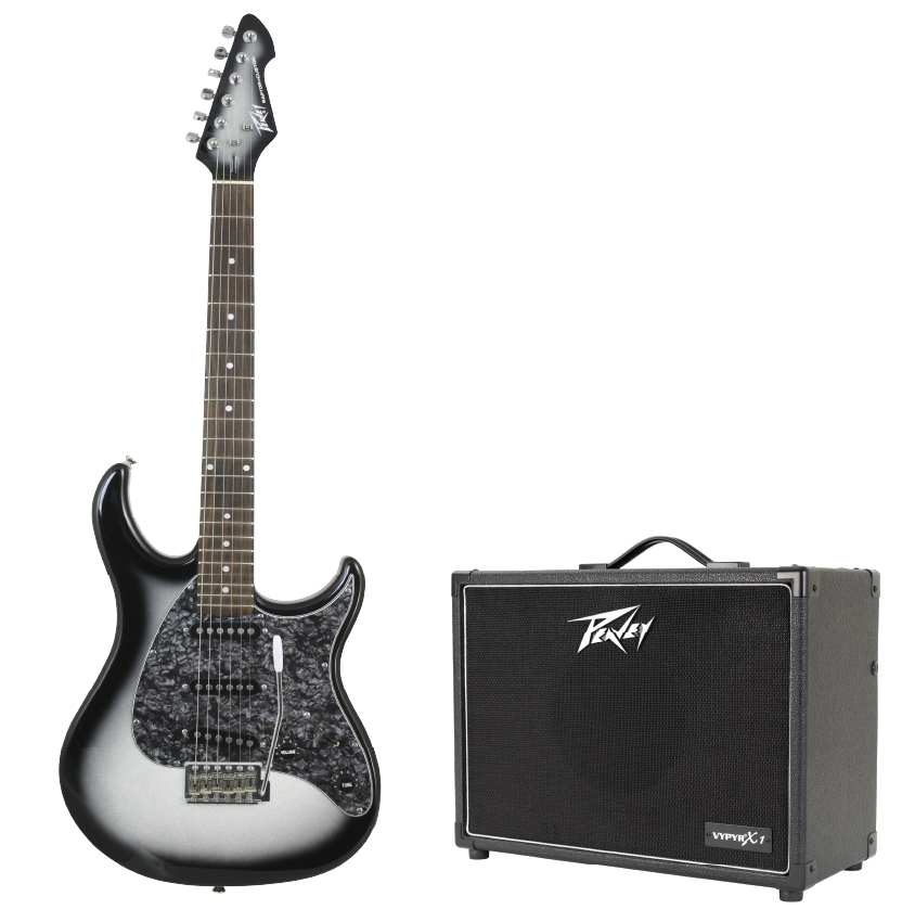 Rent a Raptor Custom Silverburst Electric Guitar - VYPYR X1 Amp Combo